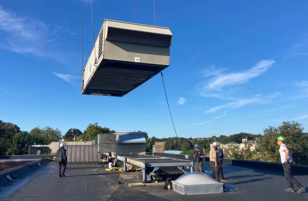 setting the packaged rooftop units